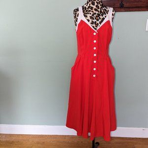 Bettie Page by Tatyana Red Circle Swing Dress